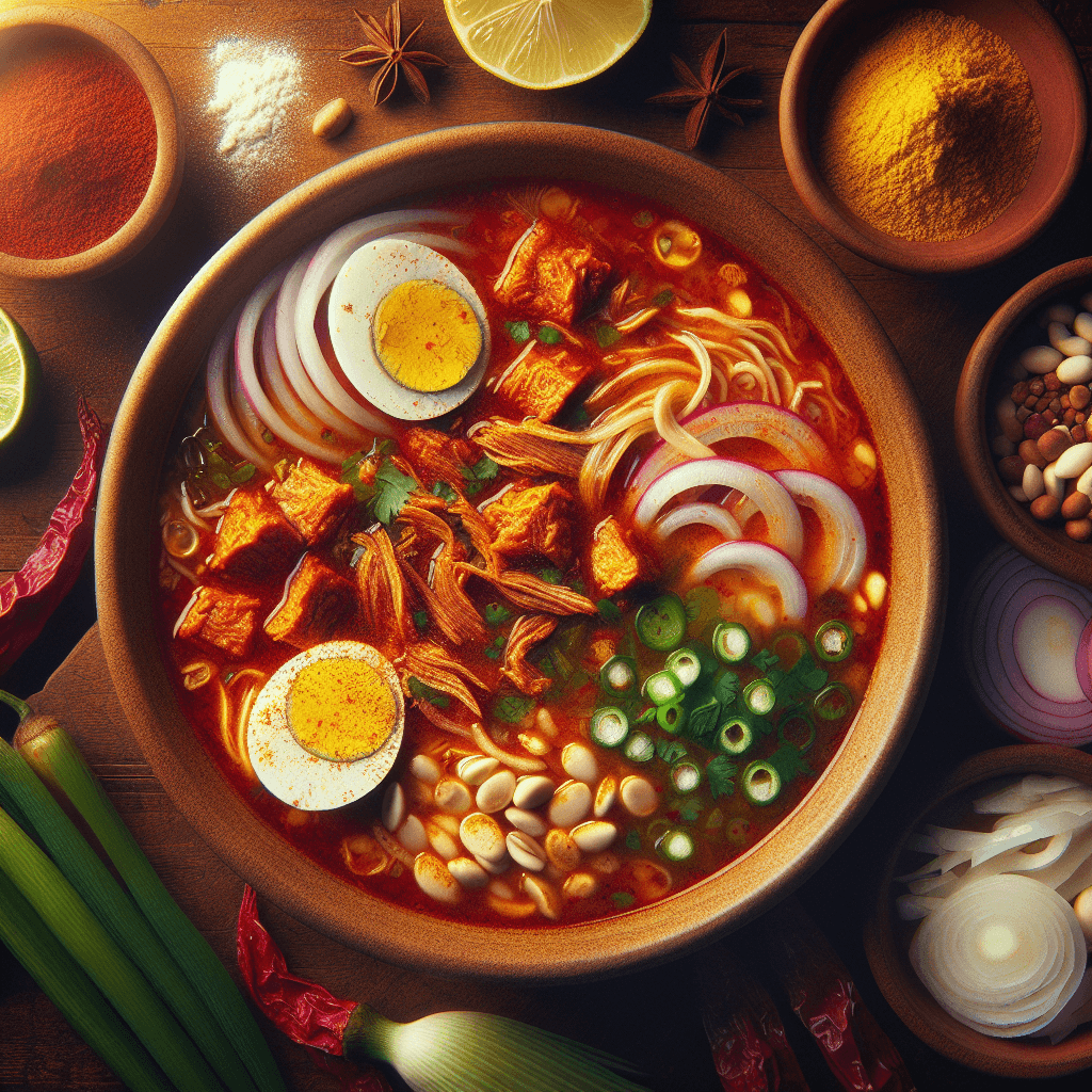 Classic Mexican Pozole Rojo with Pork