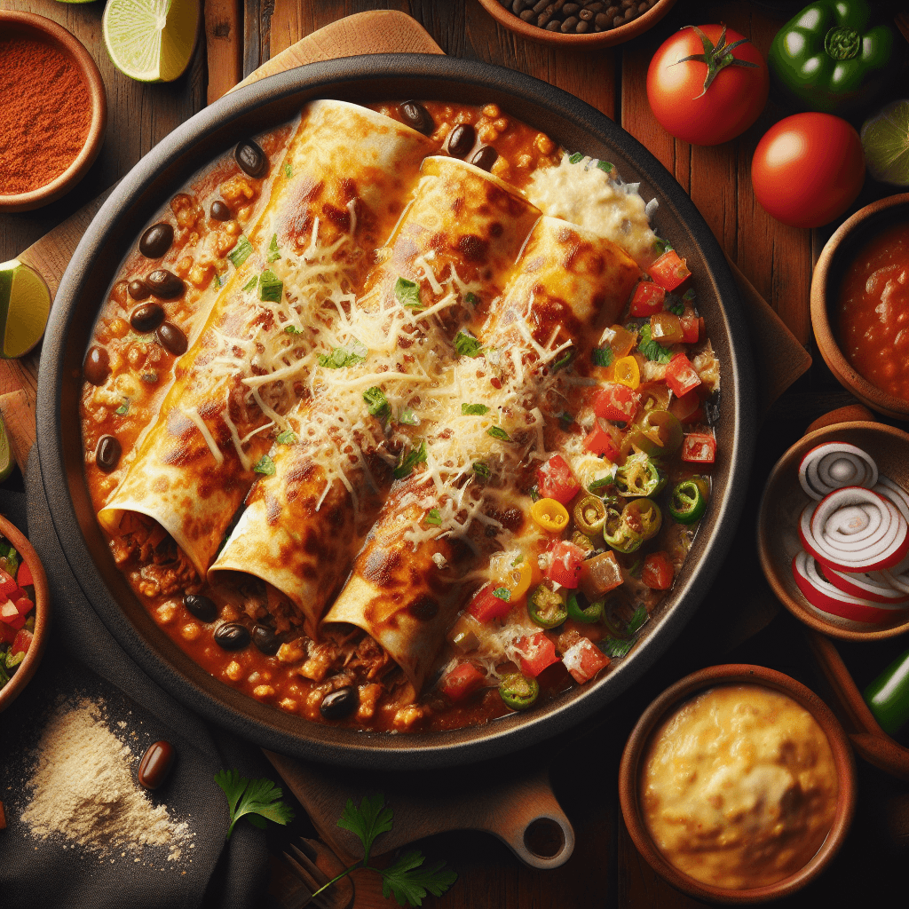 Classic Red Sauce Chicken Enchiladas, Oven-Baked Mexican Style
